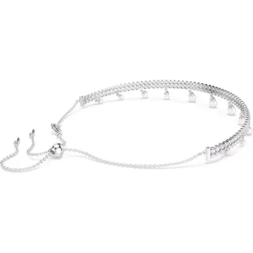 Swarovski Halsketten-x Ariana Grande Choker Kristallperle Rundschliff Weiss Rhodiniert - 5720865