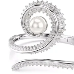 Swarovski Armbänder-x Ariana Grande Armreif Kristallperle Baguette Schliff Weiss Rhodiniert