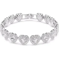 Swarovski (Kette mit) Herz-x Ariana Grande Tennis Armband Verschiedene Schliffe Herz Weiss Rhodiniert - 5720860