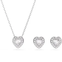 Swarovski (Kette mit) Herz-x Ariana Grande Set Verschiedene Schliffe Herz Weiss Rhodiniert - 5720849
