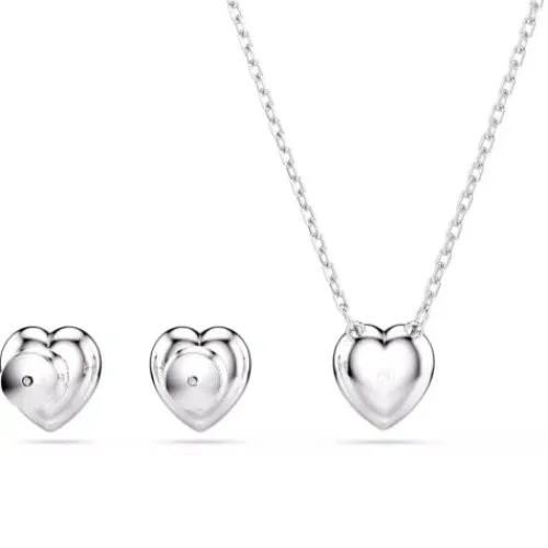 Swarovski (Kette mit) Herz-x Ariana Grande Set Verschiedene Schliffe Herz Weiss Rhodiniert - 5720849