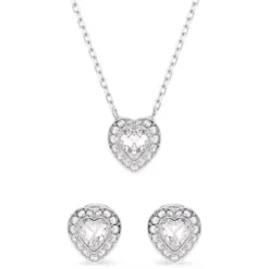Swarovski (Kette mit) Herz-x Ariana Grande Set Verschiedene Schliffe Herz Weiss Rhodiniert - 5720849
