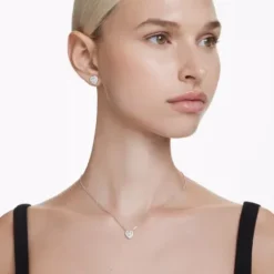 Swarovski (Kette mit) Herz-x Ariana Grande Set Verschiedene Schliffe Herz Weiss Rhodiniert - 5720849