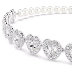 Swarovski (Kette mit) Herz-x Ariana Grande Tennis Choker Verschiedene Schliffe Herz Weiss Rhodiniert - 5720861