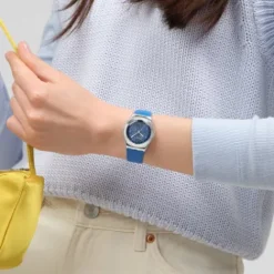 Swatch Lederarmband-Blue Petal Promise - YLS235