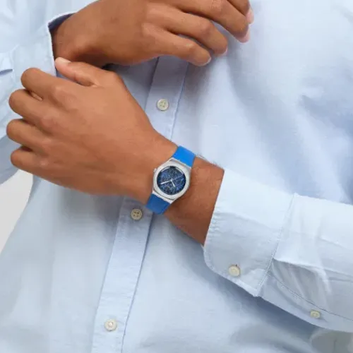 Swatch Lederarmband-Blue Petal Promise - YLS235