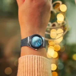 Swatch Lederarmband-Blue Sparkle - YLS221