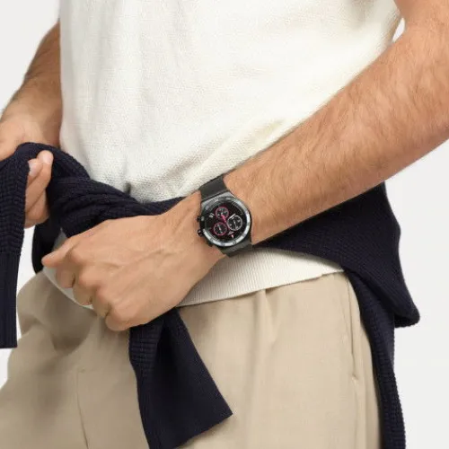 Swatch Silikonarmband-Magenta at Night - YVB413