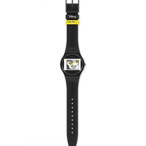 Swatch Silikonarmband-Mickey Blanc Sur Noir - SUOZ337