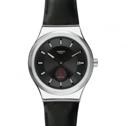 Swatch Lederarmband-Petite Seconde Black - SY23S400