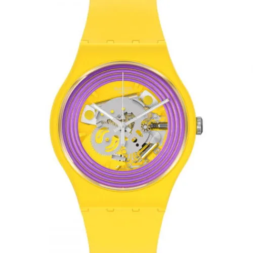 Swatch Silikonarmband-Purple Rings Yellow - SO29J100