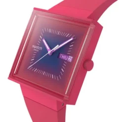 Swatch Silikonarmband-Squarely Berry - SO34R700