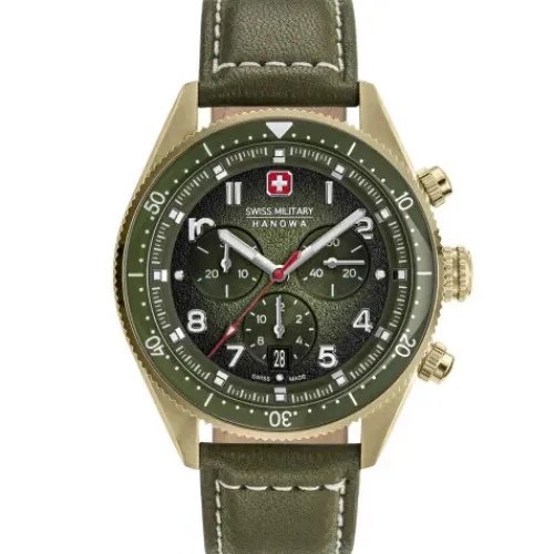 Swiss Military Hanowa Lederarmband-Greyhound Chrono - SMWGC0003850
