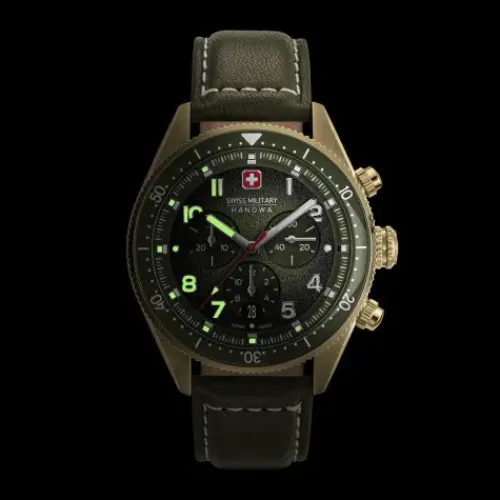 Swiss Military Hanowa Lederarmband-Greyhound Chrono - SMWGC0003850