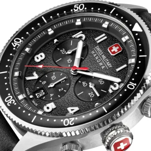 Swiss Military Hanowa Lederarmband-Greyhound Chrono - SMWGC0003801