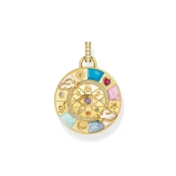 Thomas Sabo Anhänger-Anhänger Glücksrad mit kosmischen Symbolen vergoldet - PE962-471-7