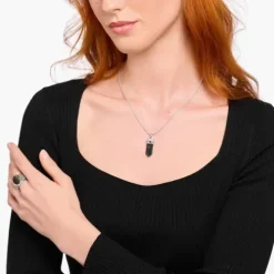 Thomas Sabo Anhänger-Anhänger goldblaues Tigerauge in Kristallform Silber geschwärzt - PE964-950-1