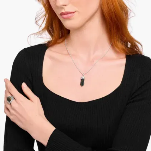 Thomas Sabo Anhänger-Anhänger goldblaues Tigerauge in Kristallform Silber geschwärzt - PE964-950-1