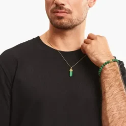 Thomas Sabo Anhänger-Anhänger grüner Malachit in Kristallform vergoldet - PE964-414-6