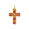 Thomas Sabo Anhänger-Anhänger Kreuz Grosse Orange Steine mit Stern - PE880-971-8