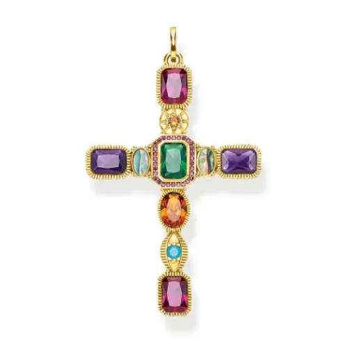 Thomas Sabo Anhänger-Anhänger Kreuz Farbige Steine - PE859-295-7