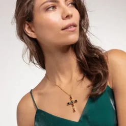 Thomas Sabo Anhänger-Anhänger Kreuz Farbige Steine - PE859-295-7