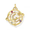 Thomas Sabo Anhänger-Anhänger mit Planetenring und bunten Steinen vergoldet - PE953-776-7