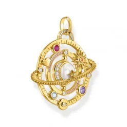 Thomas Sabo Anhänger-Anhänger mit Planetenring und bunten Steinen vergoldet - PE953-776-7