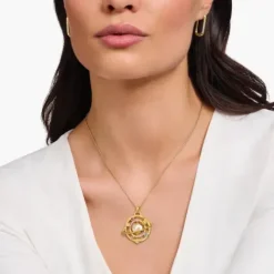 Thomas Sabo Anhänger-Anhänger mit Planetenring und bunten Steinen vergoldet - PE953-776-7