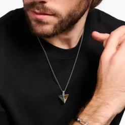 Thomas Sabo Anhänger-Anhänger Pyramide mit Schwarzem Onyx und Tigerauge Silber - PE952-507-7