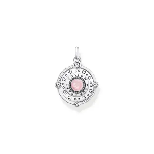 Thomas Sabo (Kette mit) Herz-Anhänger rosa mit Herzplaneten und Steinen Silber - PE959-340-9