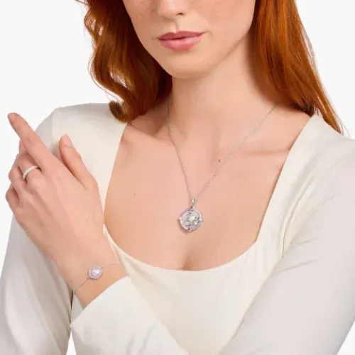 Thomas Sabo (Kette mit) Herz-Anhänger rosa mit Herzplaneten und Steinen Silber - PE959-340-9