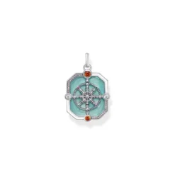 Thomas Sabo Anhänger-Anhänger Wheel of Karma türkis mit bunten Steinen Silber - PE961-340-7