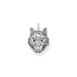 Thomas Sabo Anhänger-Anhänger Wolf Gesicht mit Steinen Silber geschwärzt - PE965-691-21