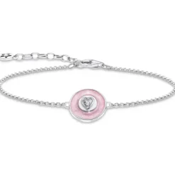 Thomas Sabo (Kette mit) Herz-Armband mit Anhänger rosa und Zirkonia in Herzform Silber - A2143-691-9-L19V