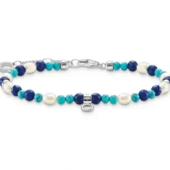 Thomas Sabo Armbänder-Armband mit Blauen Steinen und Perlen - A2064-775-7-L19V