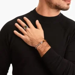 Thomas Sabo Armbänder-Armband mit braunen Beads Silber geschwärzt - A2088-826-2-19V
