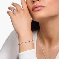 Thomas Sabo Armbänder-Armband mit symbolischen Mond Auge Herz und Sonne Silber geschwärzt - A2138-640-7-L19V