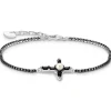 Thomas Sabo (Kette mit) Kreuz-Armband mit schwarzen Steinen Kreuz Cross Romance Silber - A2173-167-11-L19V
