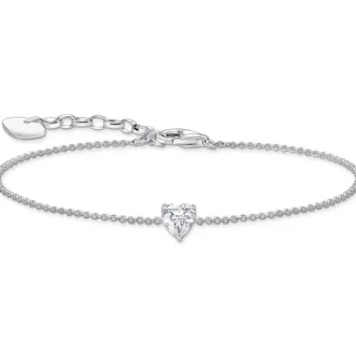 Thomas Sabo (Kette mit) Herz-Armband mit weissem Zirkonia Herz Silber - A2157-051-14-L19V