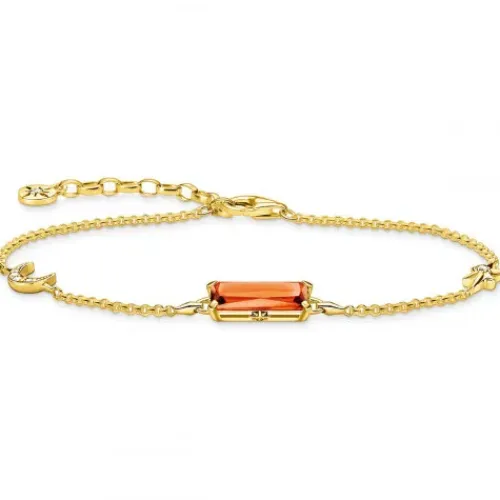 Thomas Sabo Armbänder-Armband Oranger Stein Mit Stern Und Mond Gold - A1958-971-8-L19V
