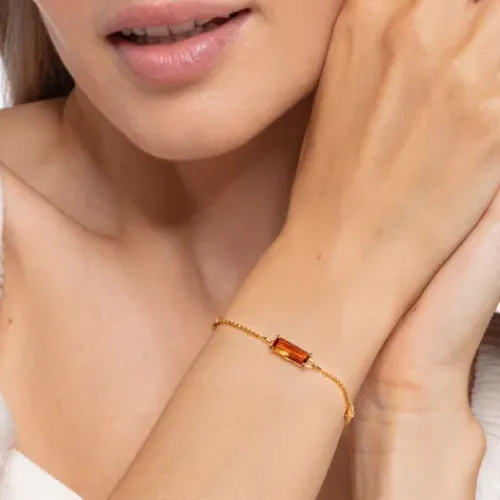 Thomas Sabo Armbänder-Armband Oranger Stein Mit Stern Und Mond Gold - A1958-971-8-L19V