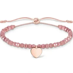 Thomas Sabo (Kette mit) Herz-Armband Rosa Perlen Mit Herz Roségold - A1985-893-9-L20V