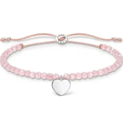 Thomas Sabo (Kette mit) Herz-Armband Rosa Perlen Mit Herz - A1985-813-9-L20V
