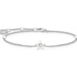 Thomas Sabo Armbänder-Armband Stern mit weissen Steinen und weisser Kaltemaille Silber -A2136-041-14-L19V A2136-041-14-L19V