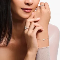 Thomas Sabo Armbänder-Armband Stern mit weissen Steinen und weisser Kaltemaille Silber -A2136-041-14-L19V A2136-041-14-L19V