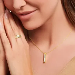 Thomas Sabo Ringe-Bandring mit Weissen Steinen Pavé Vergoldet - TR2361-414-14