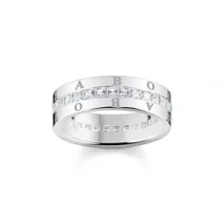 Thomas Sabo Ringe-Bandring mit Weissen Steinen Pavé Silber - TR2361-051-14