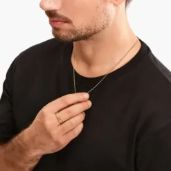 Thomas Sabo Ringe-Bandring mit schwarzen Steinen und Muster vergoldet - TR2455-414-39