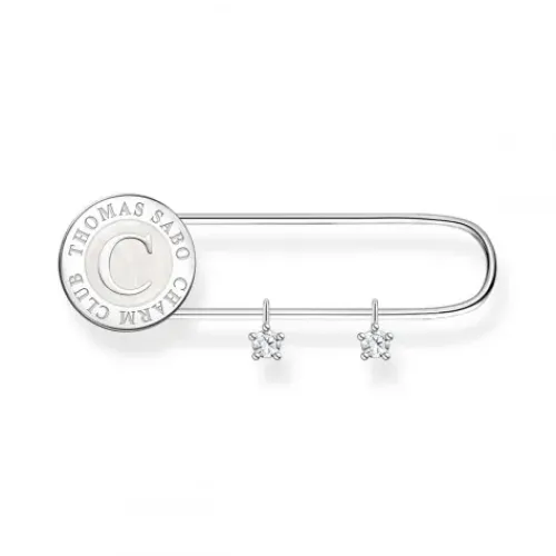 Thomas Sabo Damenschmuck-Brosche mit Charmista Coin und weissen Steinen Silber - X0290-225-14
